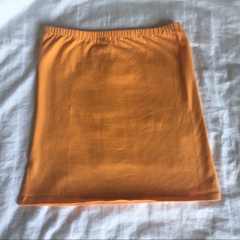 Orange Mini Pencil Skirt